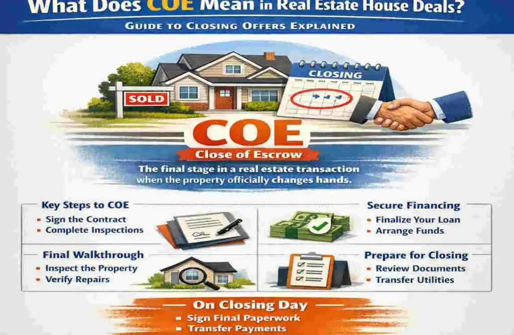 What Does COE Mean in Real Estate House Deals? Guide to Closing Offers Explained What Does COE Mean in Real Estate House Deals? Guide to Closing Offers Explained