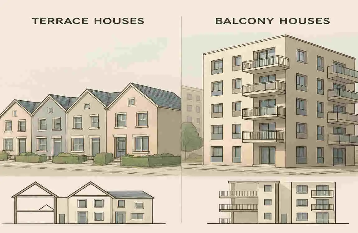 terrace house vs balcony house