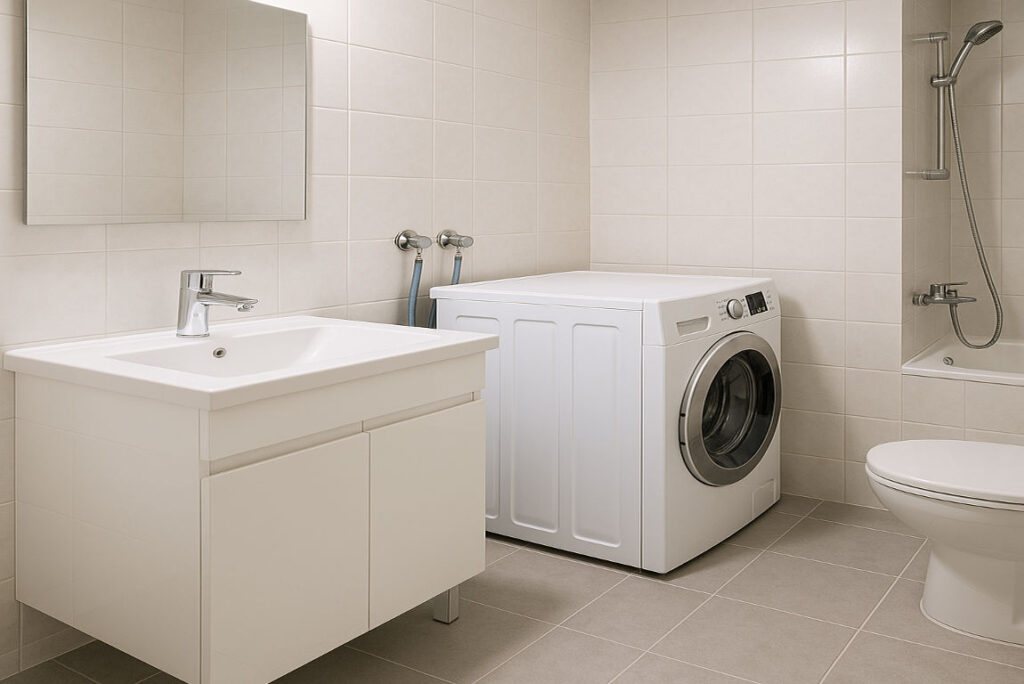 can i put washing machine in house bathroom