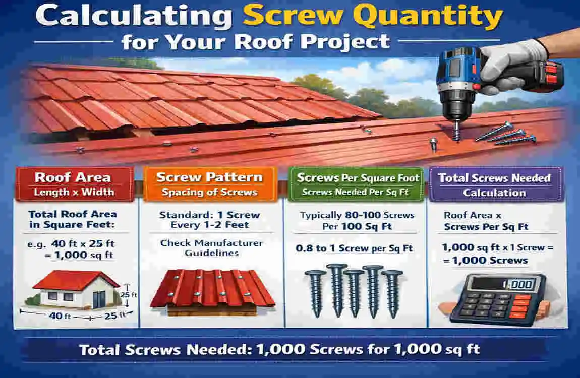 screw pattern for house metal roofing