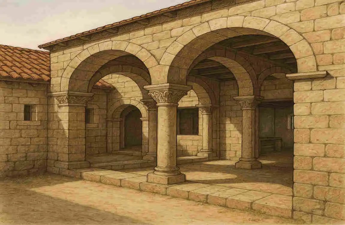 what is the arcade in ottonian house architecture?
