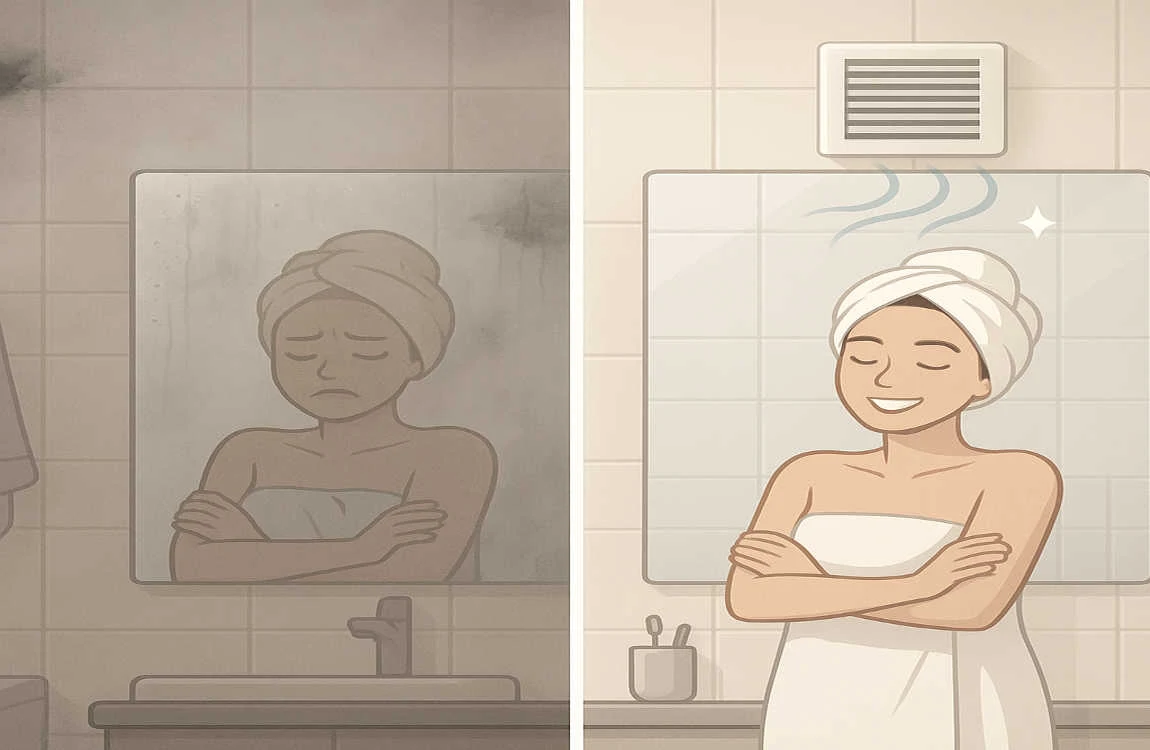 where to put extractor fan in bathroom