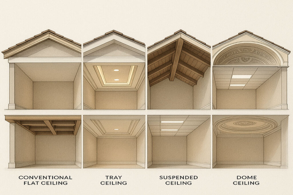 types of house ceilings