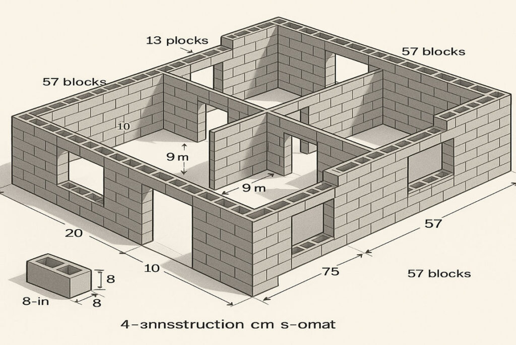 how many blocks for 3 room house
