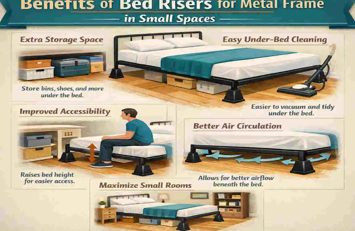 Can Bed Risers House with Metal Frame Transform Your Small Bedroom?