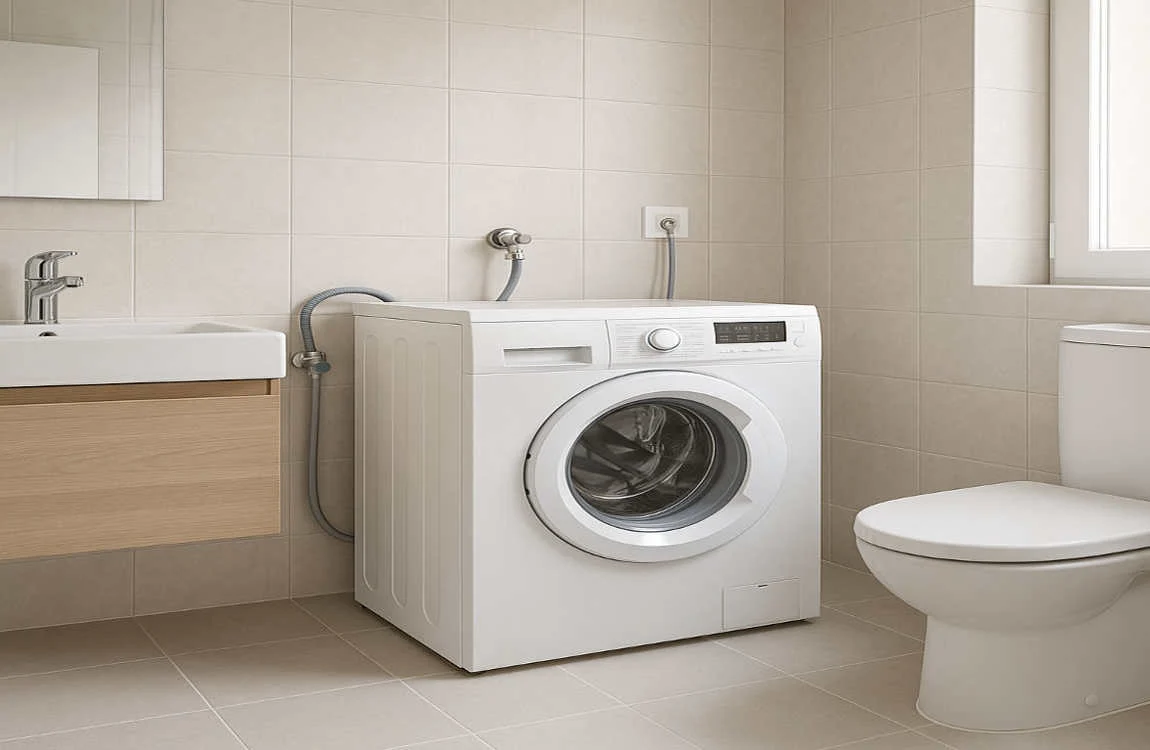 can i put washing machine in house bathroom