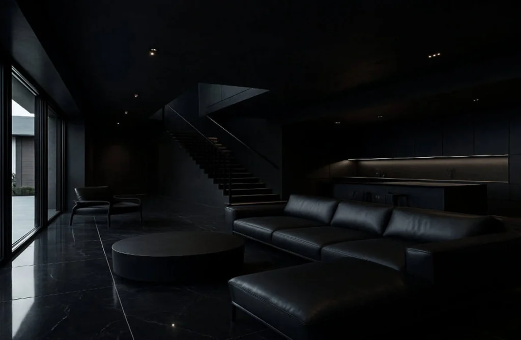 all black interior house