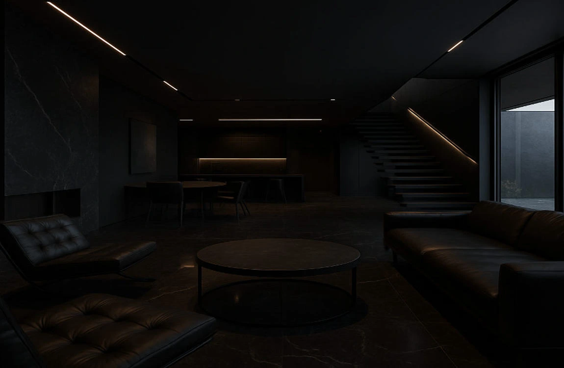 all black interior house