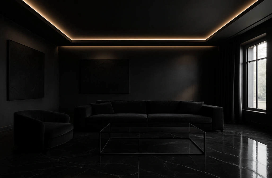 all black interior house