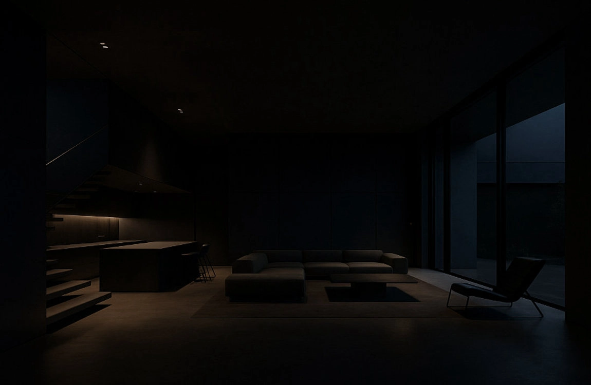 dark modern house interior