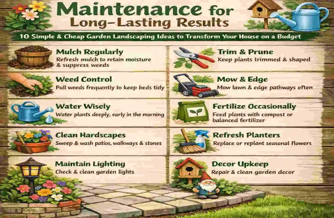 Simple house cheap garden landscaping ideas