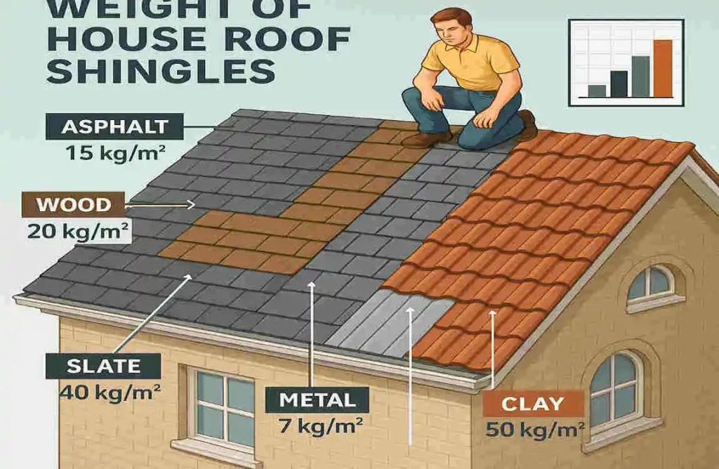 How much do house shingles weigh in kg
