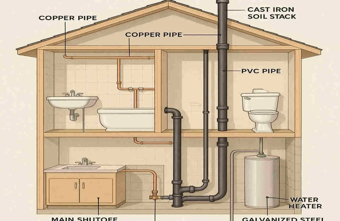 what type of house plumbing was used in 1990