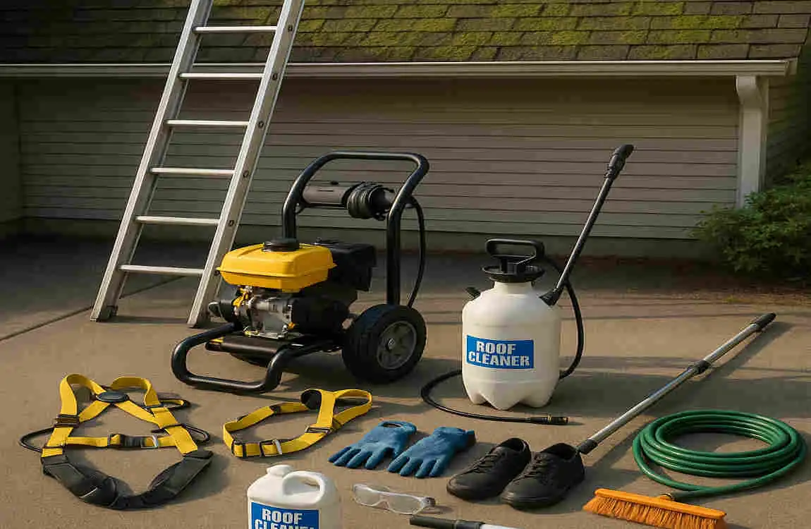 cleaning moss off house roof