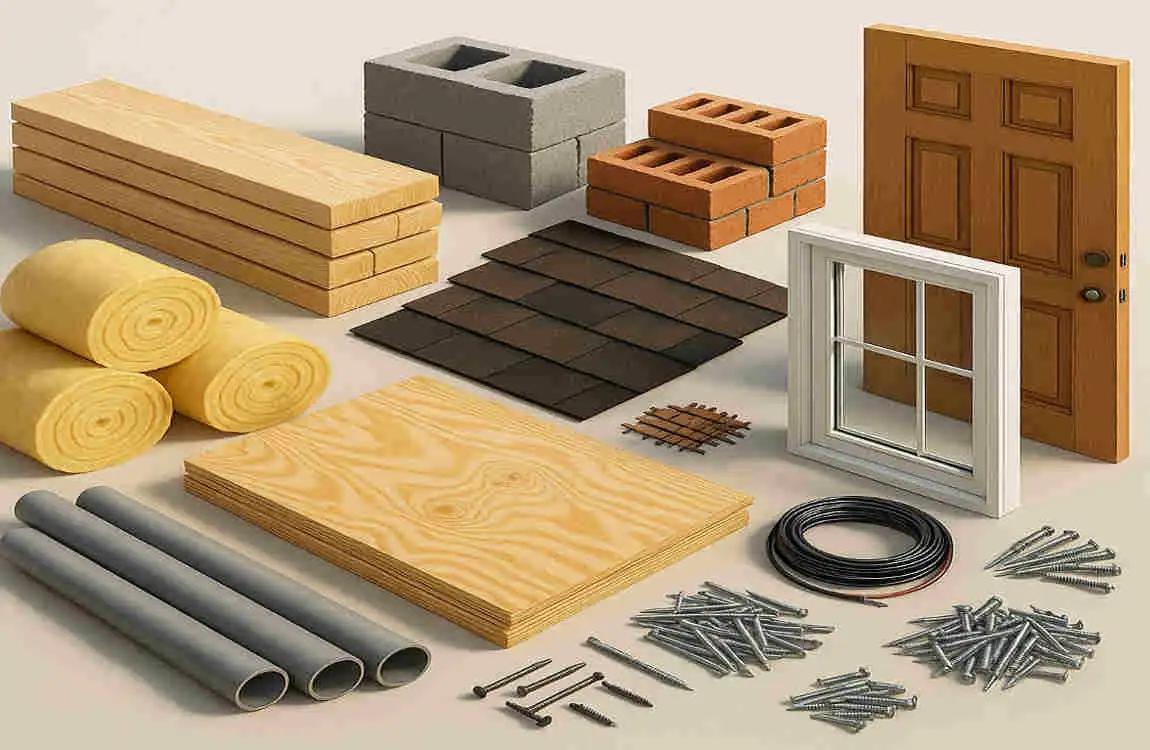 materials needed to build a house