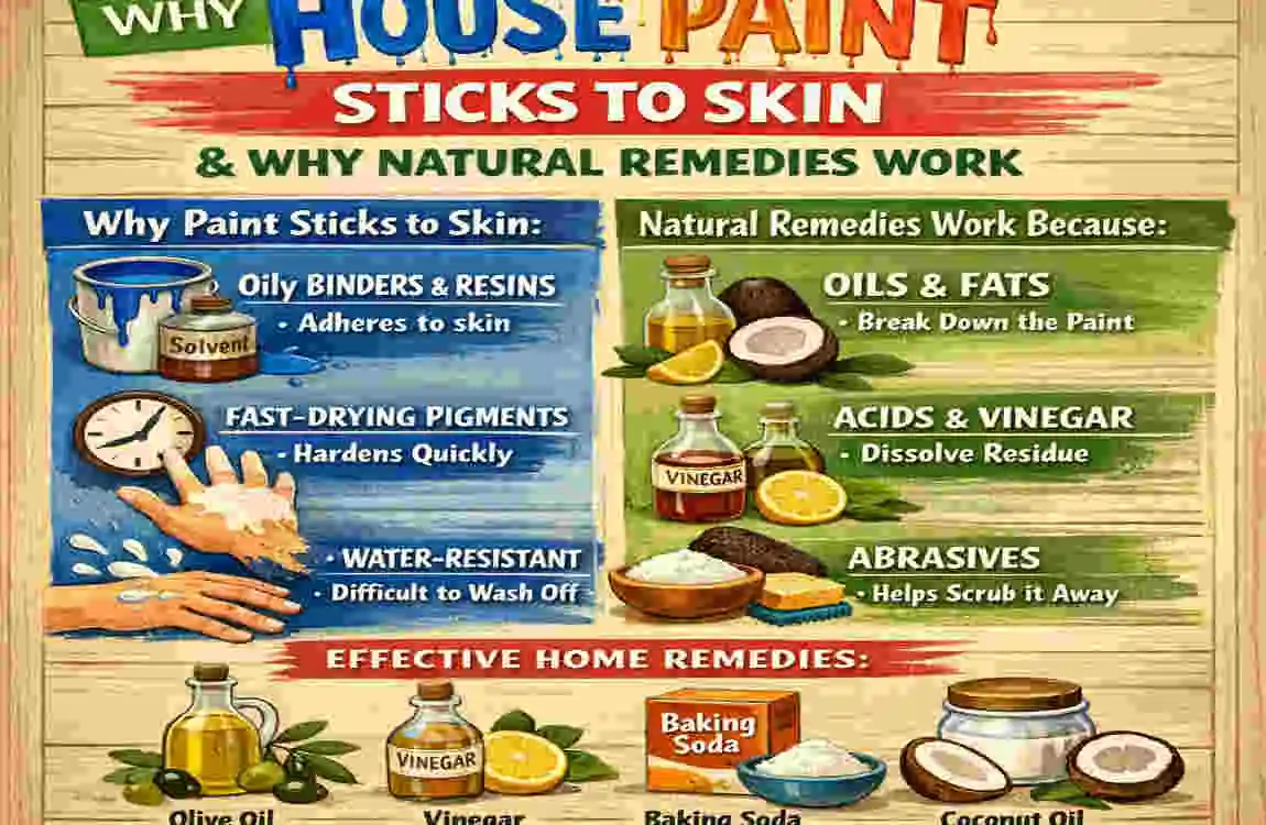 How to remove house paint from skin?