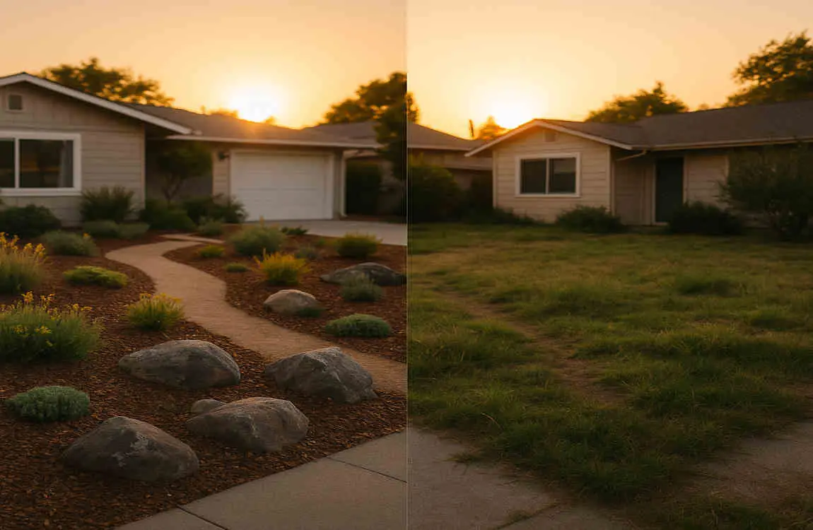 Simple house cheap garden landscaping ideas