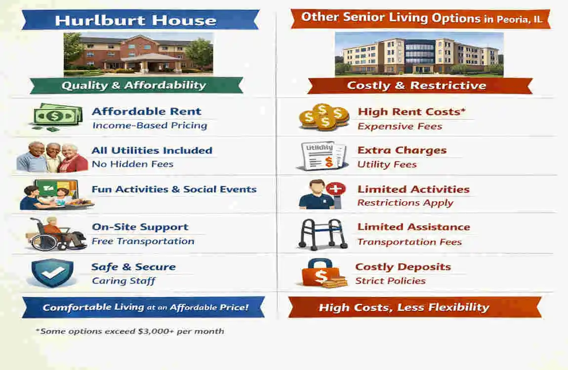 Hurlburt House Peoria IL: Affordable Senior Living Reviews & Amenities