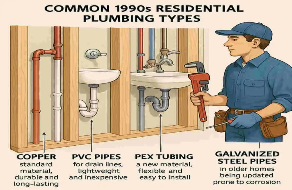 what type of house plumbing was used in 1990
