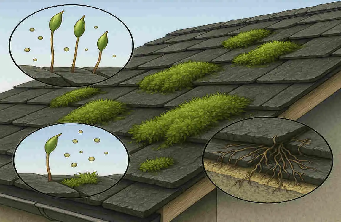 cleaning moss off house roof