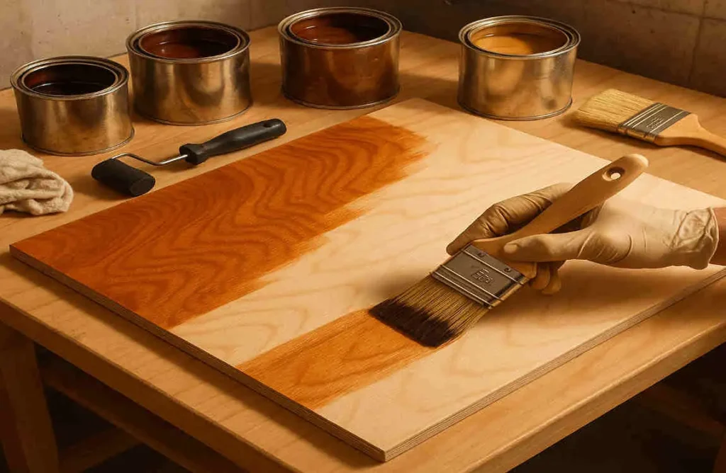 staining house plywood