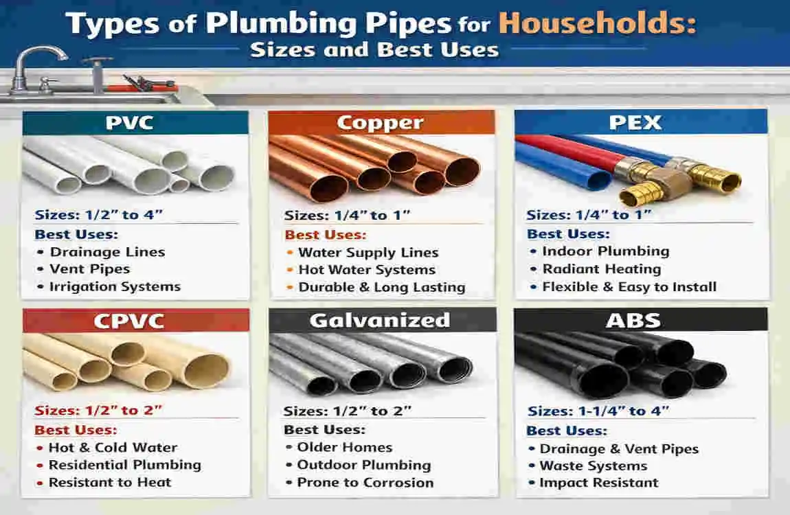 Ultimate Guide to Household Plumbing Pipe Sizes: Standard Dimensions, Types & DIY Tips