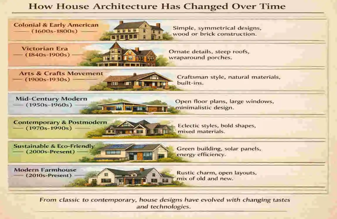 how has house architecture changed over time
