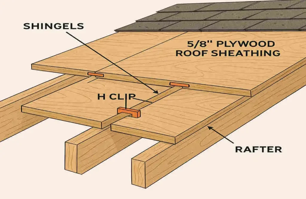 are h clips required for 5 8 roof sheathing