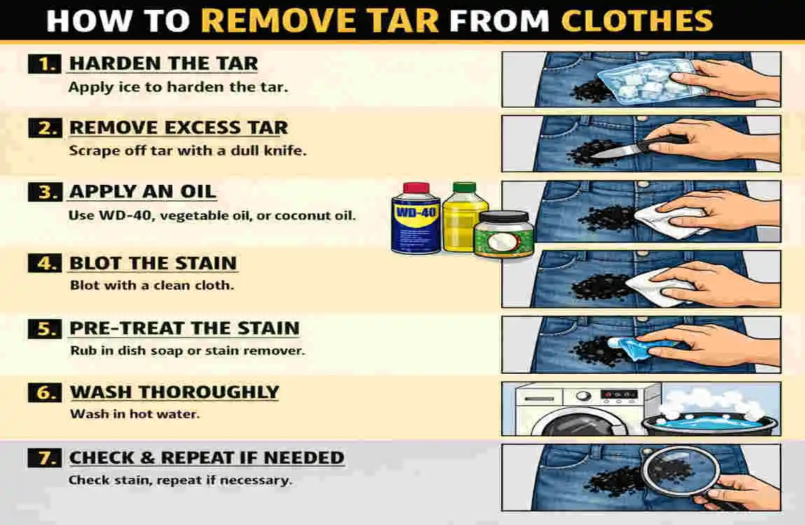 how to get roofing tar off clothes
