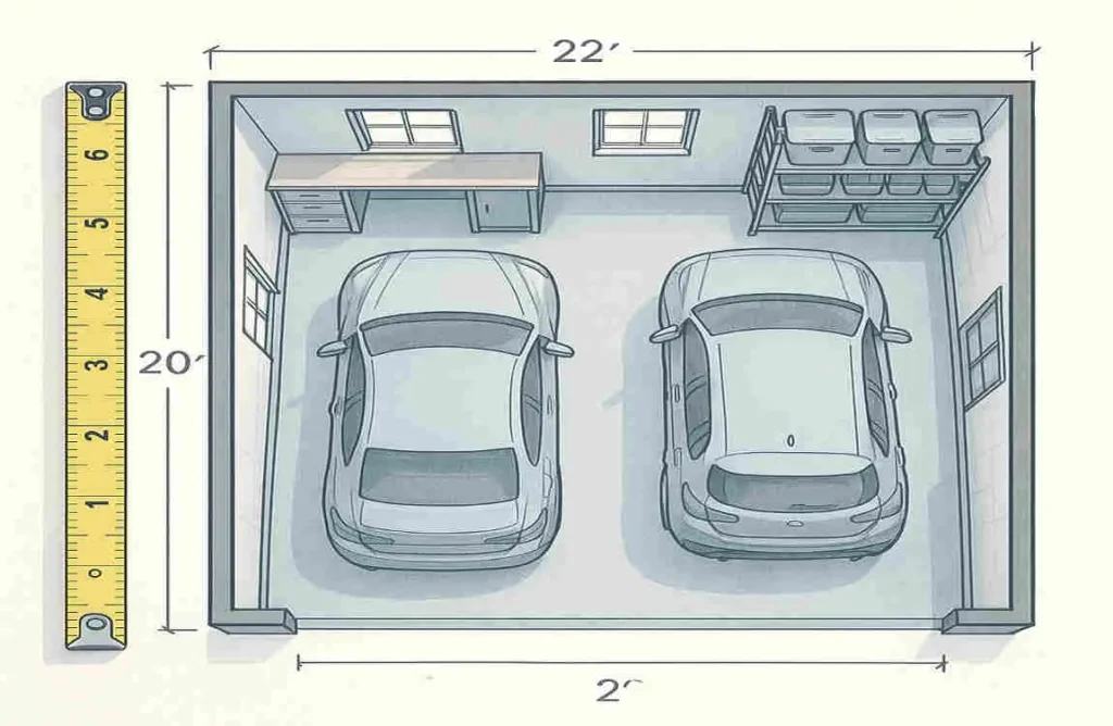 how many square feet is a two car garage