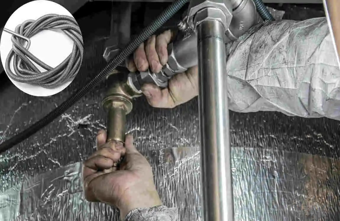 how to get plumbing snake around corners