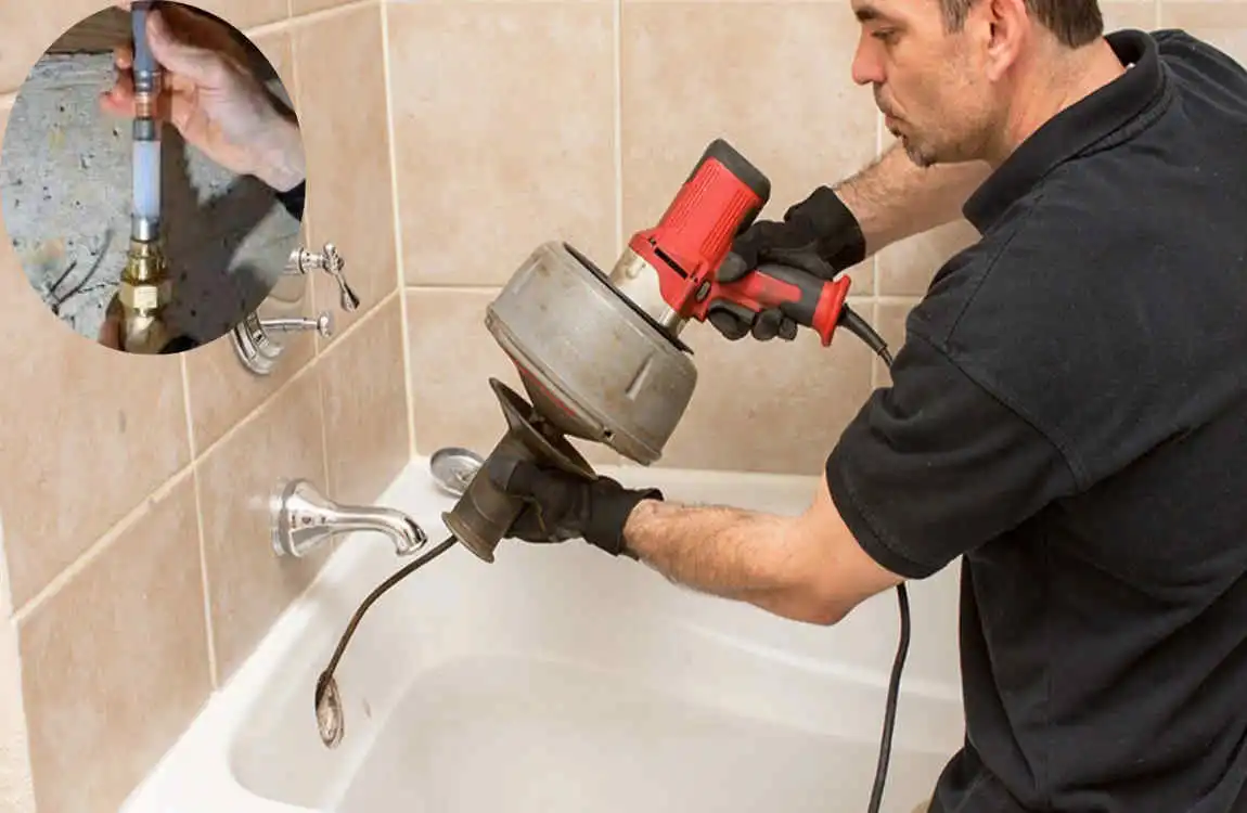 how to get plumbing snake around corners