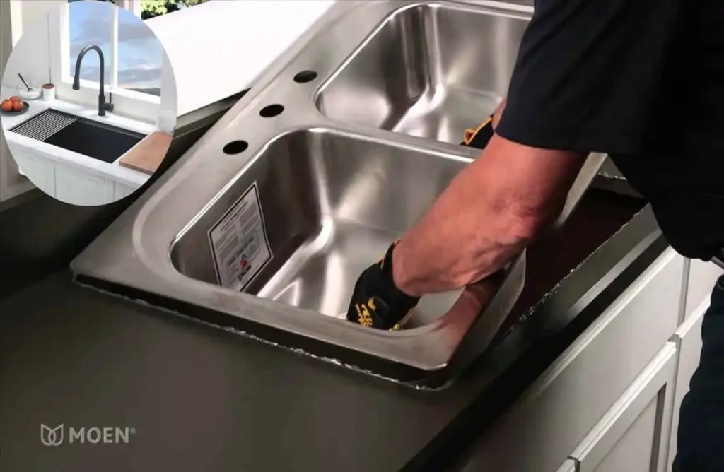 how to fix a dropped kitchen sink