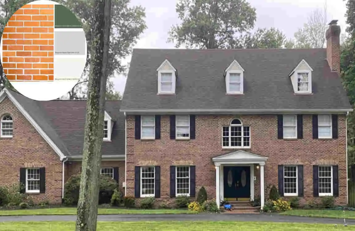 what color goes with orange brick house