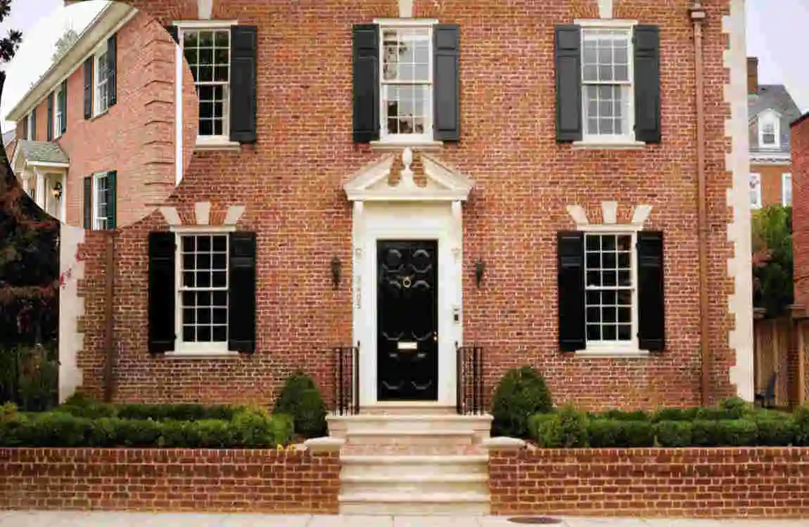 what color goes with orange brick house