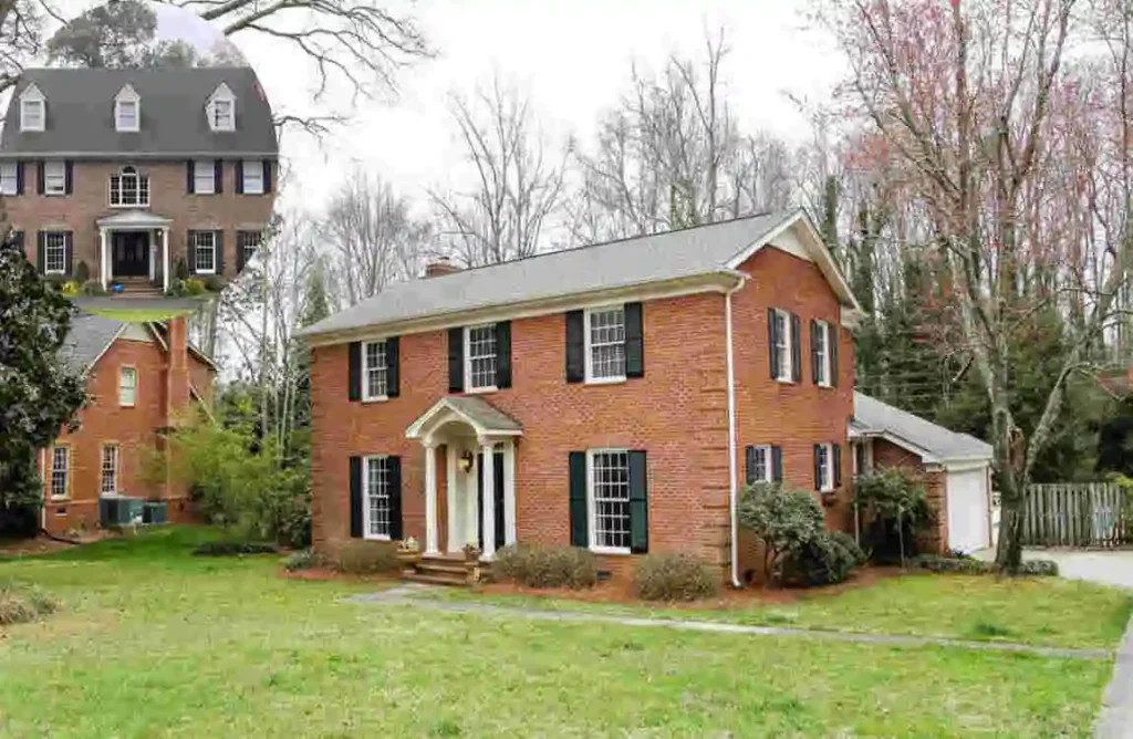 what color goes with orange brick house