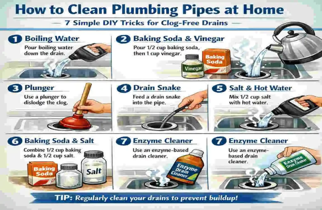 How to Clean Plumbing Pipes at Home: 7 Simple DIY Tricks for Clog-Free Drains