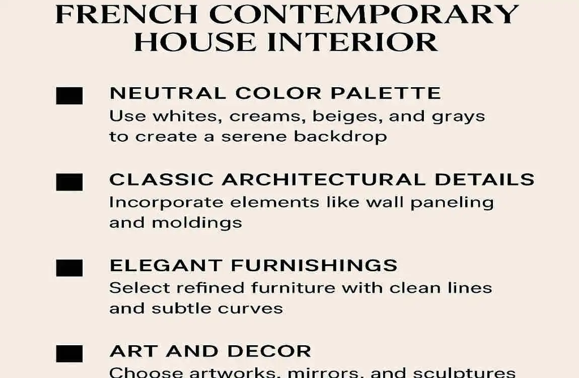 French Contemporary House Interior: Elegant Design Trends and Styling Tips for Modern Luxury Homes