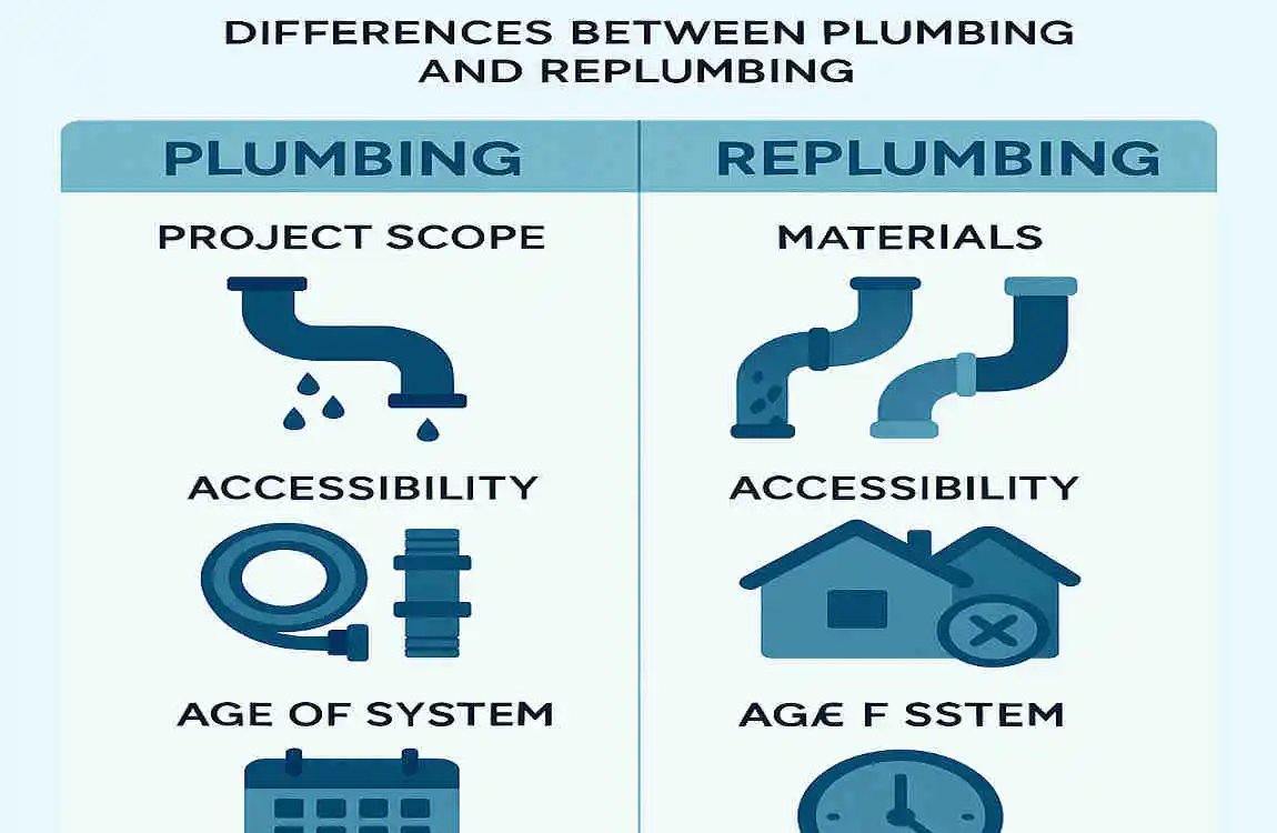 Difference Between Plumbing and Replumbing House Cost: Breakdown, Savings Tips & What Homeowners Need to Know