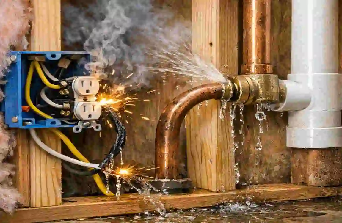 How Far Must Electrical Wiring Stay from Home Plumbing