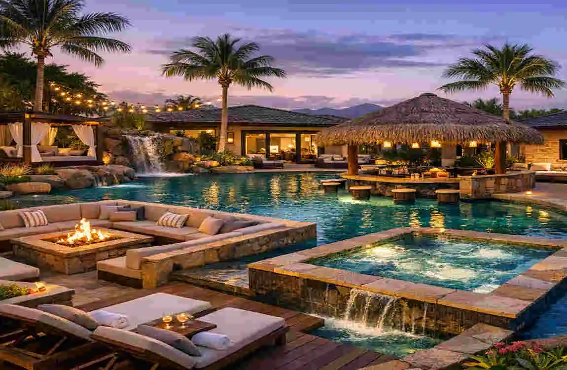 resort style house outdoor spaces