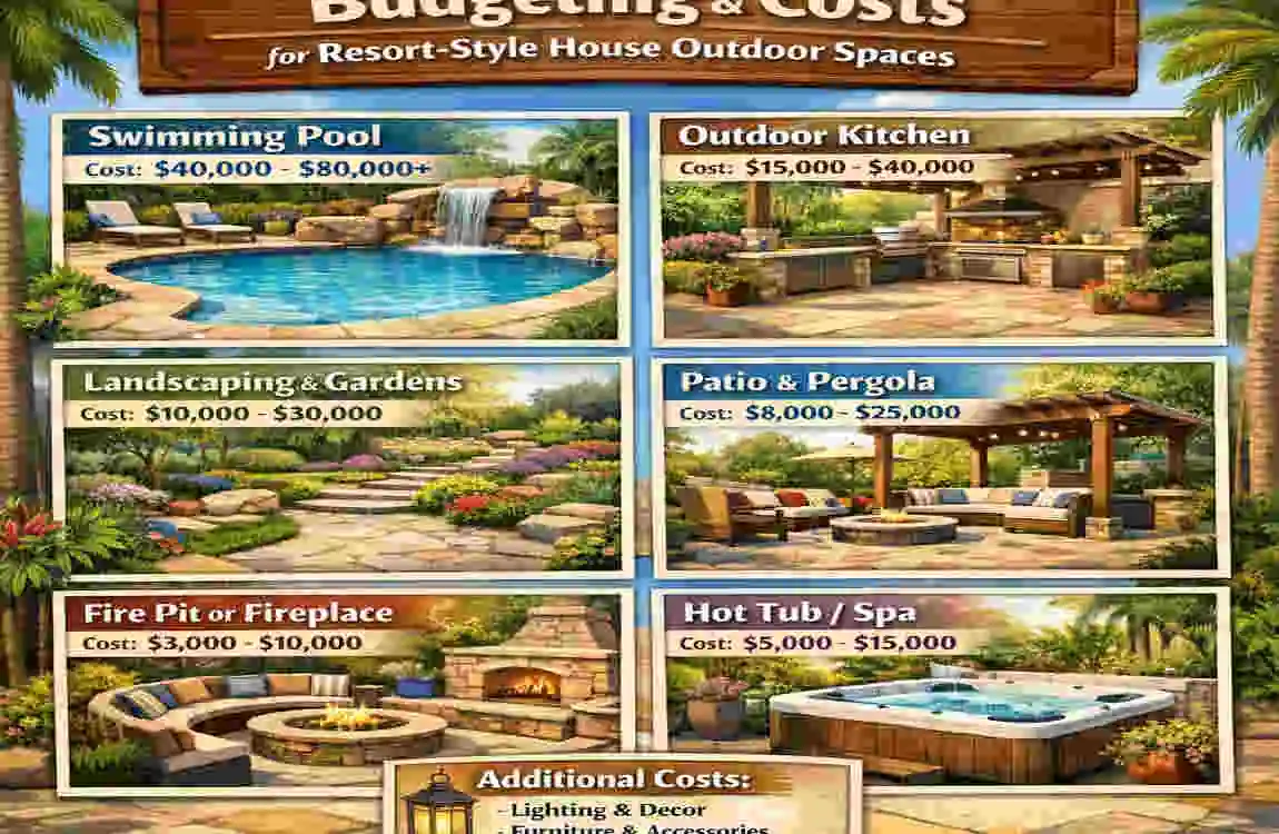 resort style house outdoor spaces