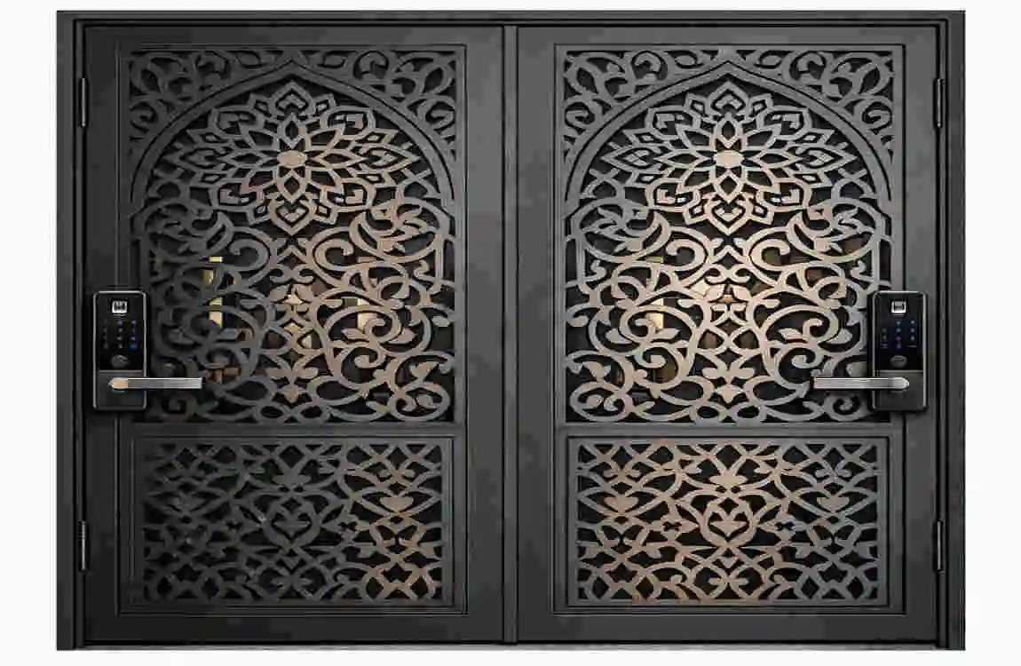 Double Door Laser Cutting Designs with Digital Locks