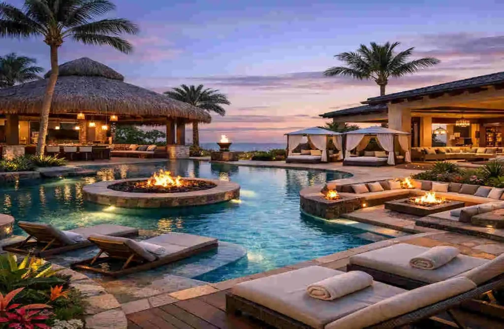 resort style house outdoor spaces