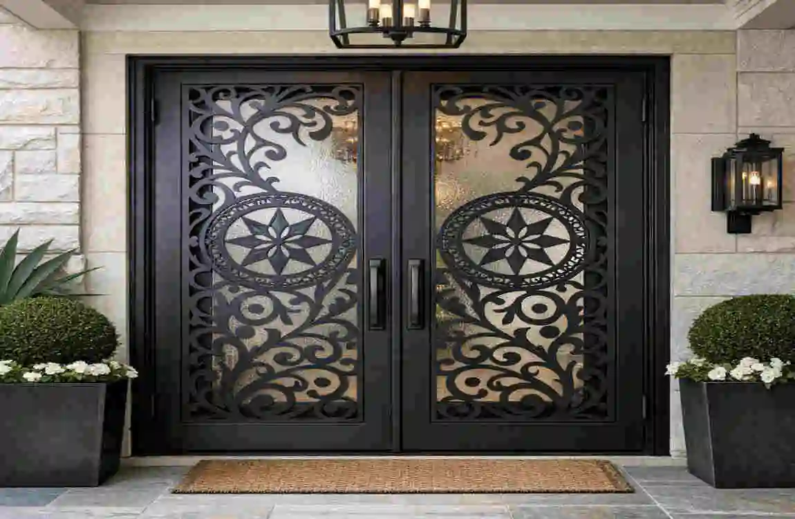 Double Door Laser Cutting Designs with Digital Locks