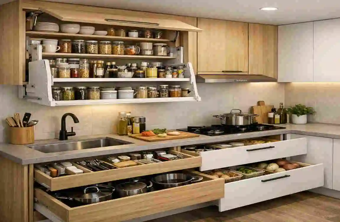 Kitchen design in house like this double storage