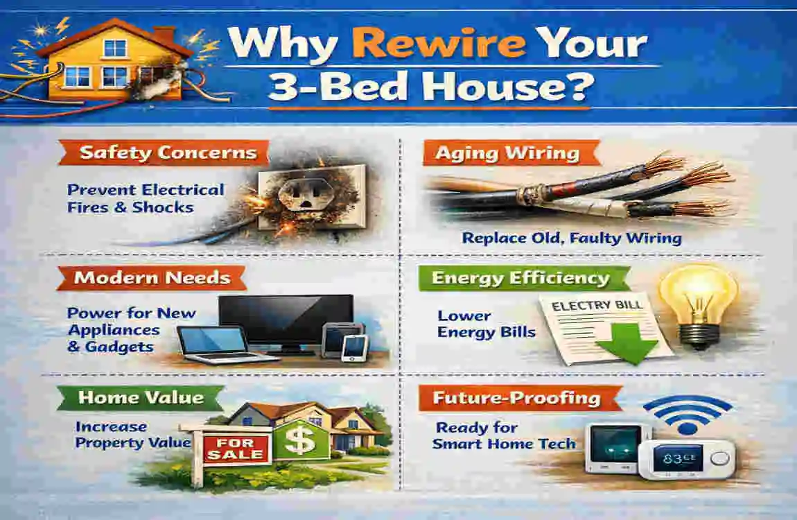 UK Guide: 3-Bed House Rewiring Costs
