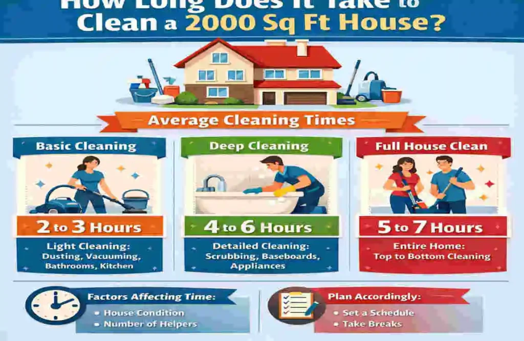 how long to clean a 2000 sq ft house