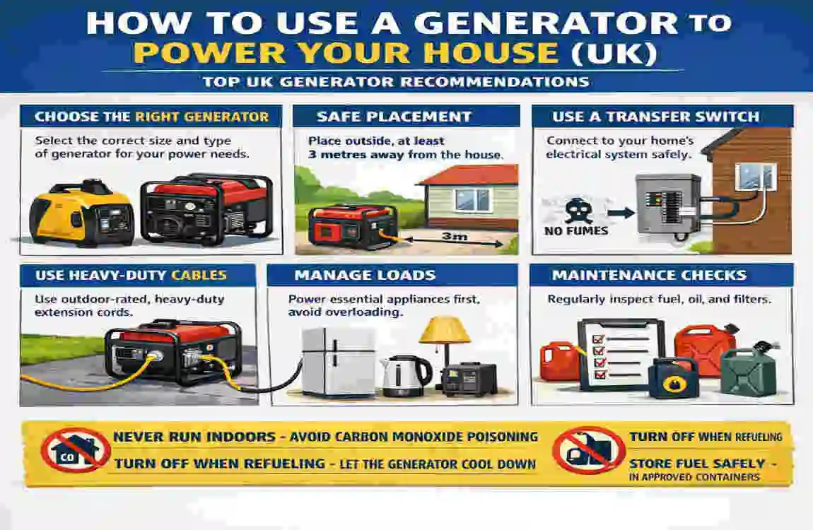 How to Use a Generator to Power Your House in the UK: