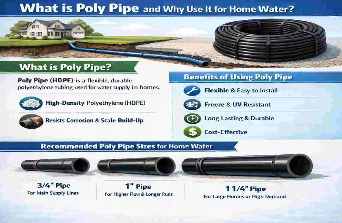 what size poly pipe for house water